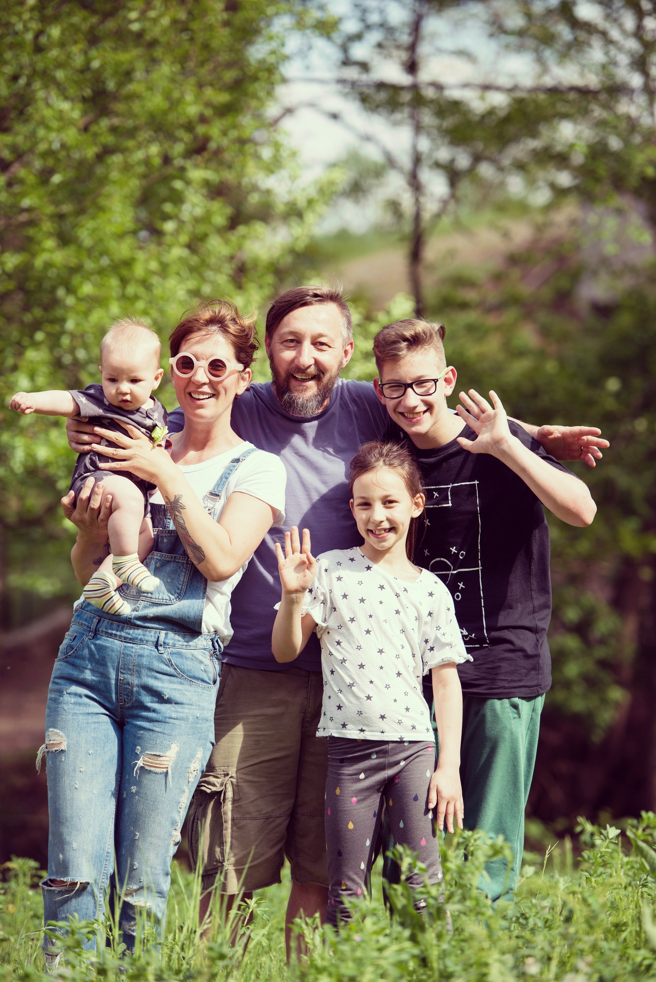 hipster family portrait